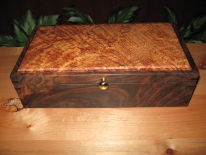 Maple Burl and Walnut Jewelry Box